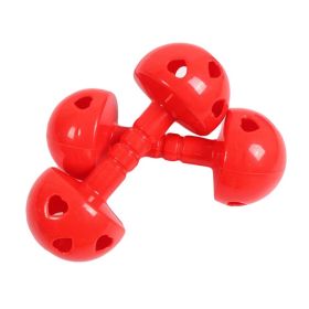 2 Pairs Mushroom Shape Toy Dumbbell Plastic Dumbbell with Bell- Dance/Gymnastics