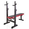 Adjustable Folding Multifunctional Workout Station Adjustable Workout Bench with Squat Rack - balck red