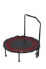 36" Foldable Mini Trampoline,Fitness Trampoline with Adjustable Handrail and Safety Pad,Indoor/Outdoor Exercise Rebound Trampoline for Kids