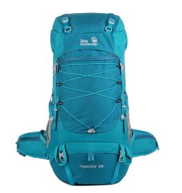 Outdoor Mountaineering Bag 50L Large Capacity Nylon Travel Camping Hiking Mountaineering Backpack (Option: Lake Blue-50l)