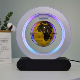 Magnetic County Floating Earth Instrument Bluetooth Speaker Decoration Crafts Strange (Option: Black English Golden Ball Body-US)