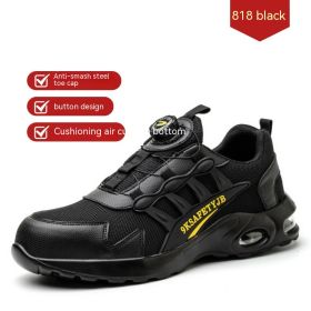 Breathable Anti-smash And Anti-puncture Safety Shoes For Men (Option: 818Black-41)