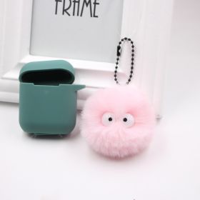 Dust Elf Small Briquette Keychain Pendant Plush Round Student Schoolbag Key Pendant (Option: Pink-Coal Elf Pendant)