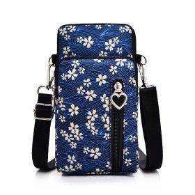 Girls Wallet Wallet Pocket Ladies Messenger Money Bag Card Case Ladies Ladies Wallet Small Bag Mini Shoulder Mobile Phone Bag (Option: Wavy flower-large)