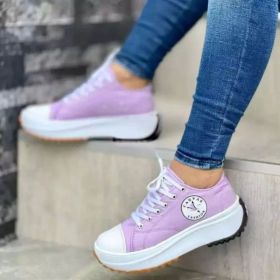 Speedy 2023classic White Canvas Shoes Women Sneakers Solid (Option: Purple-35)