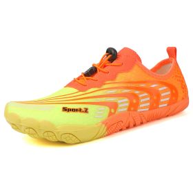 Men's And Women's Non-slip Fitness Shoes Shock-absorbing Skipping Rope Running Sneaker (Option: 2026 Orange-35)