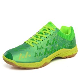 Men's Training Non-slip Shock Absorption Badminton Shoes (Option: Green-39)