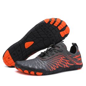 Men's And Women's Fashion Casual Outdoor Skin Soft Bottom Water Shoes (Option: 8305 Gray Orange-41)