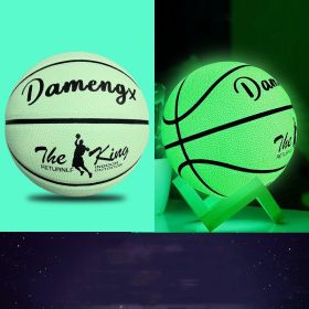 Luminous Luminous Basketball PU Soft Leather Outdoor Wear-resistant And Non-slip (Option: Green luminous-5Ball)