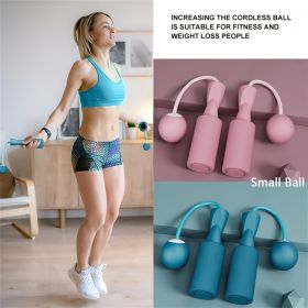 Cordless Jump Rope; Gym Sports Fitness Training; Built In Wire Skipping Rope; Fitness Equipment For Home Sports (Color: Pink Small Ball)