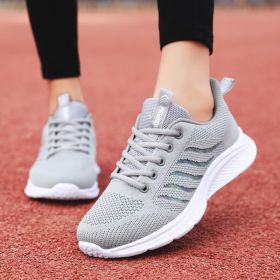 Running Women's  Middle-aged Leisure Mesh Surface Shoes (Option: Bao 205 Gray-37)