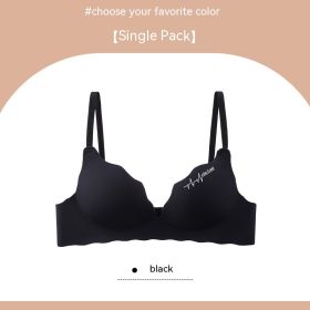 Seamless Lingerie For Women With No Steel Rings And Small Breasts Gathered Together (Option: Black-70B)