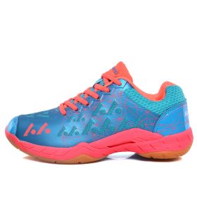 Men's Training Non-slip Shock Absorption Badminton Shoes (Option: Sky Blue Pink-36)