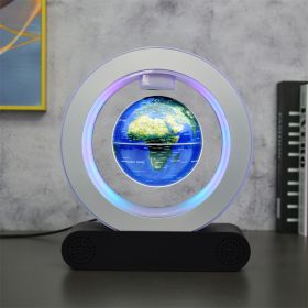 Magnetic County Floating Earth Instrument Bluetooth Speaker Decoration Crafts Strange (Option: Black English Blue Ball Body-EU)