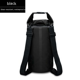 Waterproof Bag PVC Waterproof Bag Swimming Beach Drifting Camouflage Backpack (Option: Black-10L)