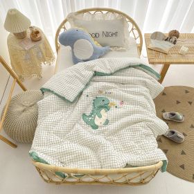 Cotton Yarn-dyed Washed Cotton Embroidered Children Quilt (Option: Smart Dinosaur-150x200cm Spring Autumn)