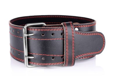 Double Breasted Cowhide Sports Waist Support Weight Lifting Belt (Option: S100cm-Red Line)