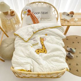 Cotton Yarn-dyed Washed Cotton Embroidered Children Quilt (Option: Happy Deer-120X150cm Autumn And Winter)