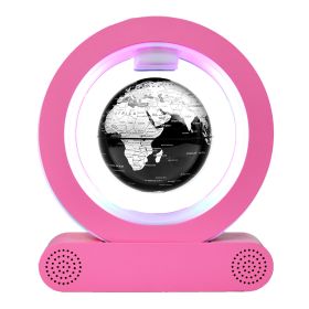 Magnetic County Floating Earth Instrument Bluetooth Speaker Decoration Crafts Strange (Option: Pink English Silver Ball Body-AU)